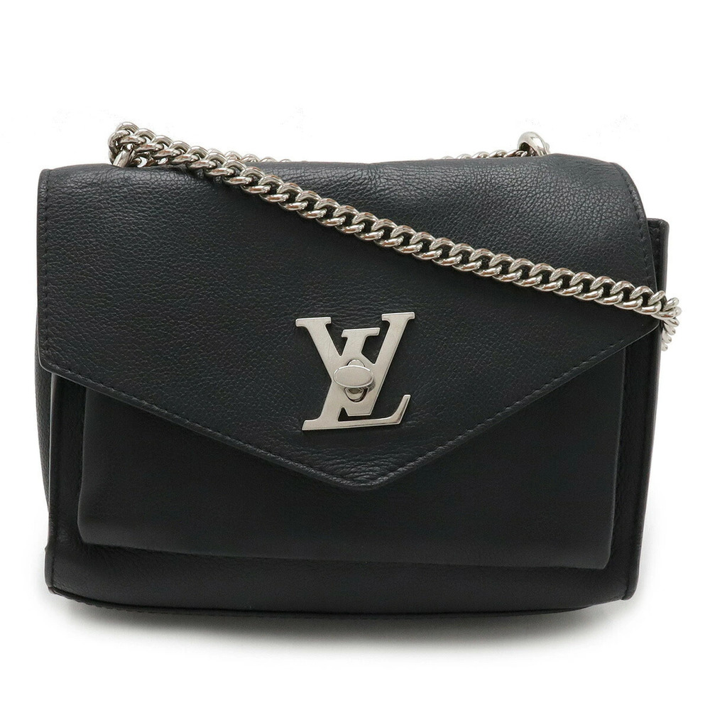 LOUIS VUITTON My Lockme Chain Shoulder Bag Hobo Leather Noir Black
